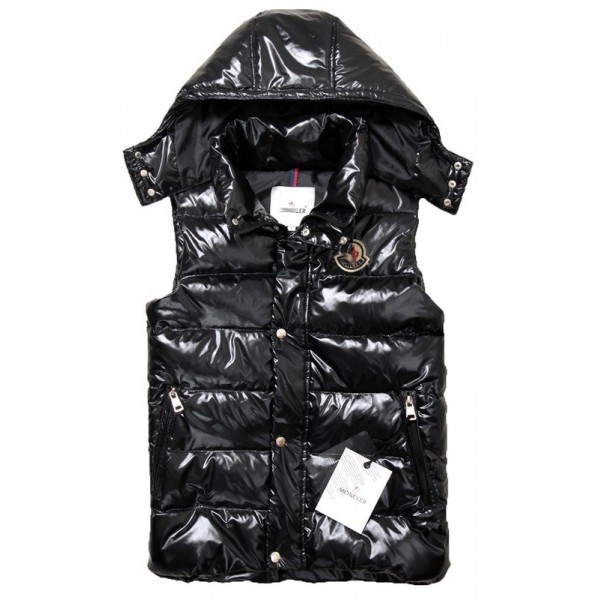 Moncler Donna Giù Gilet Nero Presa M55